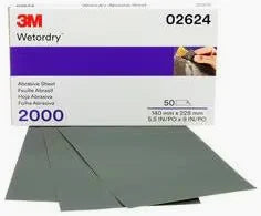 MMM	2624	SL	Imperial™ Wetordry™ 02624 434Q Series Abrasive Sheet, 5-1/2 in W x 9 in L, 2000 Grit, Fine Grade, Black