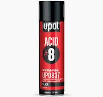 U-POL® ACID#8 UP0837 Acid Etch Primer, 450 mL Aerosol Can, Black, Liquid, 48.4 sq-ft Coverage